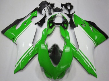 Großhandel Ducati 1199 Motorrad Verkleidung 2011-2014 - Glanzendes Grun Weiss Schwarz