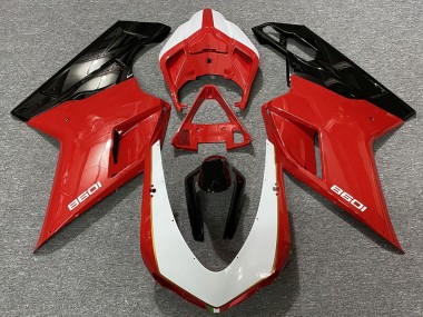 Großhandel Ducati 1098 Motorrad Verkleidung 2007-2014 - Weiss Rot Schwarz