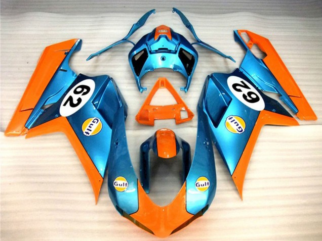 Großhandel Ducati 848 1098 1198 Motorrad Verkleidung 2007-2014 - Orange Blau Gulf 62