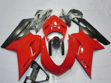 Großhandel Ducati 848 Motorrad Verkleidung 2007-2014 - Rot Matt Schwarz