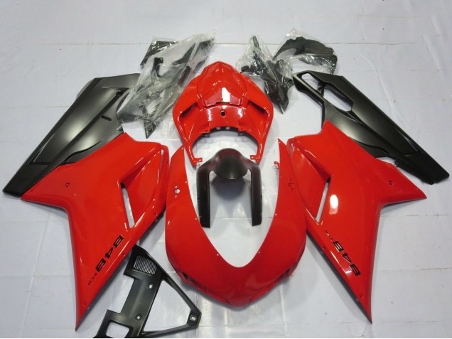 Großhandel Ducati 848 Motorrad Verkleidung 2007-2014 - Rot Matt Schwarz