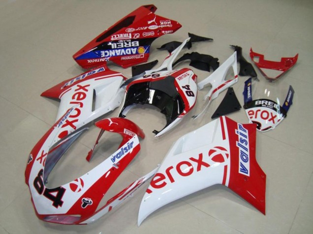 Großhandel Ducati 848 1098 1198 Motorrad Verkleidung 2007-2014 - Weiss Rot Blau Glanzendes Schwarz Valsir Xerox 84