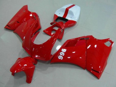 Großhandel Ducati 996 Motorrad Verkleidung 1993-2005 - Glanzendes Rot Weiss