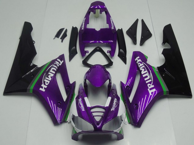 Großhandel Triumph Daytona 675 Motorrad Verkleidung 2009-2012 - Lila Grun Glanzendes Schwarz
