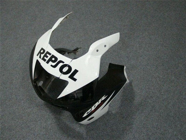 Großhandel Honda CBR600 F3 Motorrad Verkleidung 1997-1998 - Weiss Glanzendes Schwarz Repsol