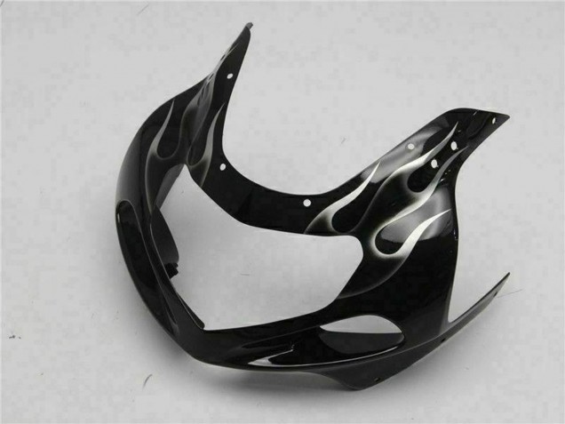Großhandel Suzuki GSXR 600/750 Motorrad Verkleidung 2001-2003 - Glanzendes Schwarz Silber Flamme