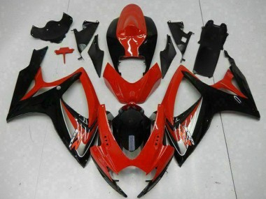 Großhandel Suzuki GSXR 600/750 Motorrad Verkleidung 2006-2007 - Rot Glanzendes Schwarz