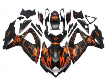 Großhandel Suzuki GSXR 600/750 Motorrad Verkleidung 2008-2010 - Matt Schwarz Orange Alstare Corona Motul