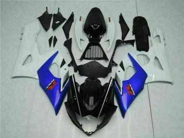 Großhandel Suzuki GSXR 1000 Motorrad Verkleidung 2005-2006 - Weiss Blau Glanzendes Schwarz
