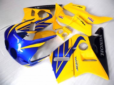 Großhandel Honda CBR400RR NC23 Motorrad Verkleidung 1987-1989 - Gelb Blau Glanzendes Schwarz