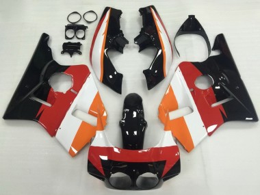 Großhandel Honda CBR400RR NC23 Motorrad Verkleidung 1987-1989 - Orange Weiss Rot Glanzendes Schwarz
