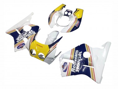 Großhandel Honda CBR400RR NC23 Motorrad Verkleidung 1987-1989 - Weiss Gelb Blau Rothmans
