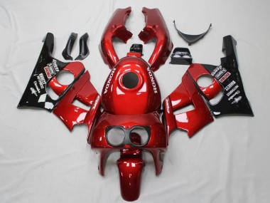 Großhandel Honda CBR400RR NC29 Motorrad Verkleidung 1990-1999 - Rot Glanzendes Schwarz