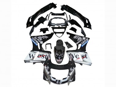Großhandel Kawasaki ZZR400 Motorrad Verkleidung 1993-2007 - Glanzendes Schwarz Weiss West