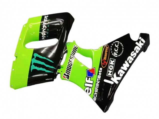Großhandel Kawasaki ZZR600 Motorrad Verkleidung 1998-2003 - Grun Glanzendes Schwarz Blau Monster Elf Touch4 Bridgestone