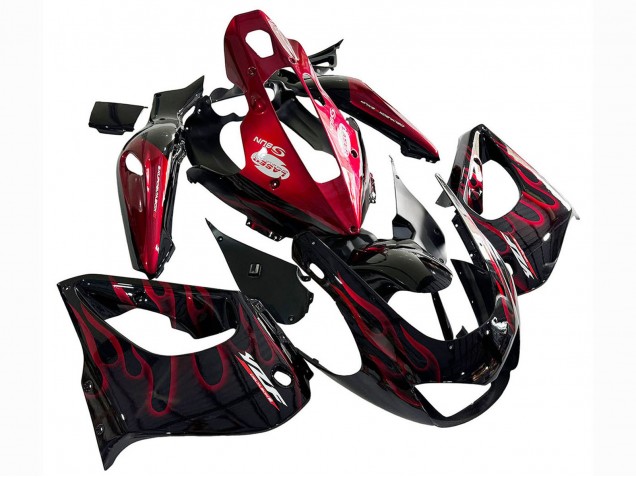 Großhandel Yamaha YZF 1000R Thunderace Motorrad Verkleidung Kit 1997-2007 - Schwarz mit Rot Flamme