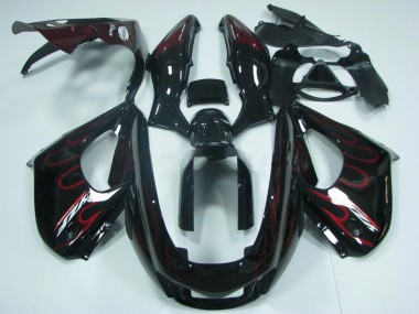 Großhandel Yamaha YZF 1000R Thunderace Motorrad Verkleidung 1997-2007 - Schwarz mit Rot Flamme