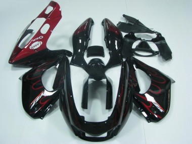 Großhandel Yamaha YZF 1000R Thunderace Motorrad Verkleidung 1997-2007 - Schwarz mit Rot Flamme