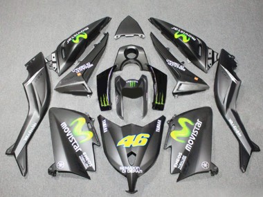 Großhandel Yamaha TMAX530 Motorrad Verkleidung 2012-2014 - Matt Grau Gelb Semakin Didepan ENEOS Yamalube MoviStar 46
