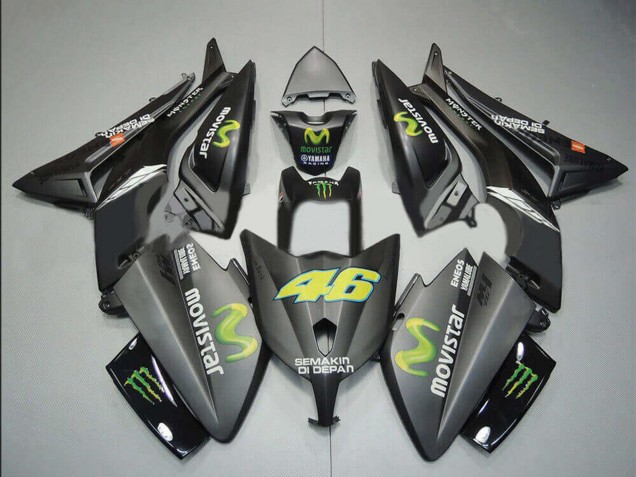 Großhandel Yamaha TMAX530 Motorrad Verkleidung 2012-2014 - Matt Schwarz MoviStar ENEOS Yamalube Monster 46