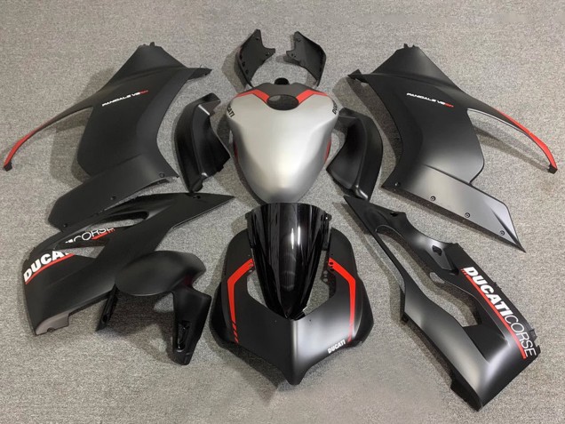 Großhandel Ducati Panigale V2 Motorrad Verkleidung 2020-2024 - Silber Rot Matt Schwarz Corse