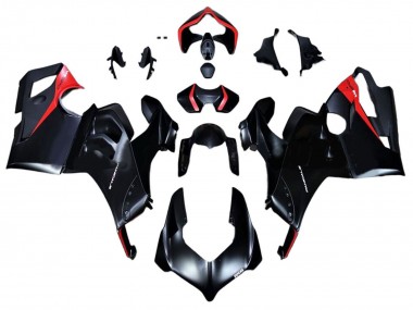 Großhandel Ducati Panigale V4 V4S Motorrad Verkleidung 2020-2021 - Glanzendes Schwarz Rot