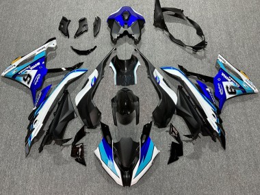 Großhandel BMW S1000RR Motorrad Verkleidung 2023-2024 - Weiss Blau Matt Schwarz Motul