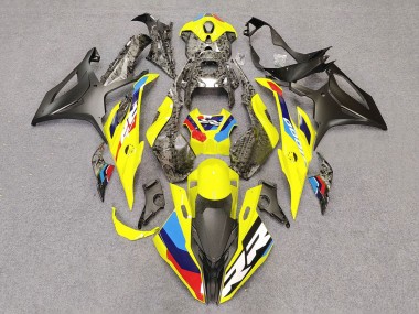 Großhandel BMW S1000RR Motorrad Verkleidung 2023-2024 - Gelb Carbonfaser
