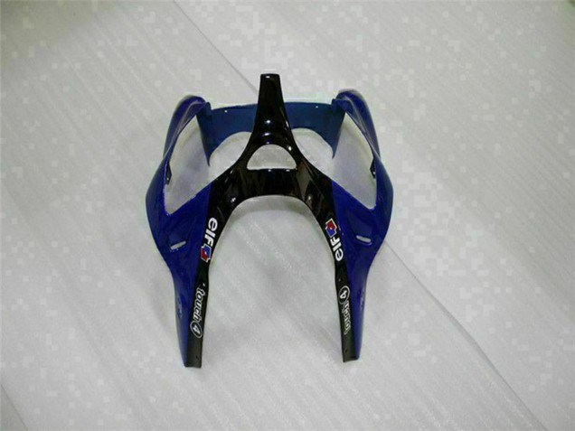 Großhandel Kawasaki ZX6R Motorrad Verkleidung 2000-2002 - Blau Glanzendes Schwarz Elf Bridgestone