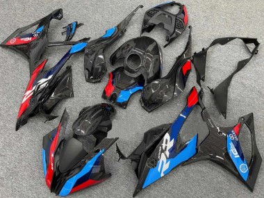 Großhandel BMW S1000RR Motorrad Verkleidung 2019-2022 - Schwarz Blau Rot Carbonfaser