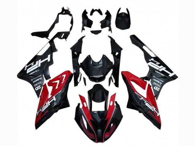 Großhandel BMW S1000RR Motorrad Verkleidung 2017-2018 - Rot Glanzendes Schwarz
