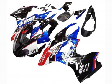Großhandel BMW S1000RR Motorrad Verkleidungen Kit 2017-2018 - Weiss Blau Rot Glanzendes Schwarz