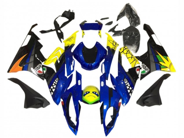 Großhandel BMW S1000RR Motorrad Verkleidung 2015-2016 - Gelb Blau Schwarz Hai