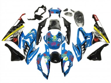 Großhandel BMW S1000RR Motorrad Verkleidung Kit 2015-2016 - Gelb Blau Schwarz Hai