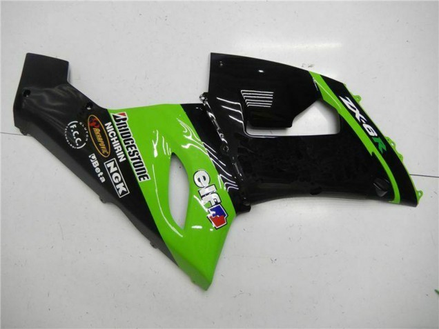 Großhandel Kawasaki ZX6R Motorrad Verkleidung 2005-2006 - Grun Glanzendes Schwarz Elf
