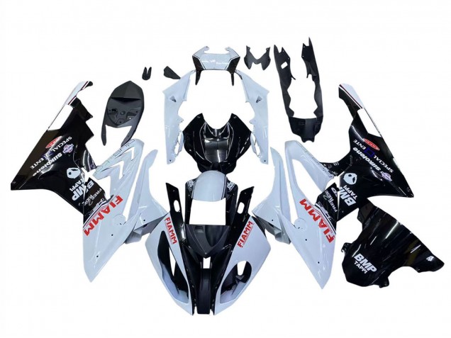 Großhandel BMW S1000RR Motorrad Verkleidung 2015-2016 - Weiss Glanzendes Schwarz Fiamm