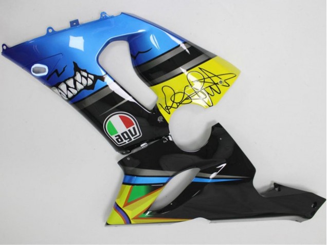 Großhandel Kawasaki ZX6R Motorrad Verkleidung 2005-2006 - Blau Gelb Schwarz Hai