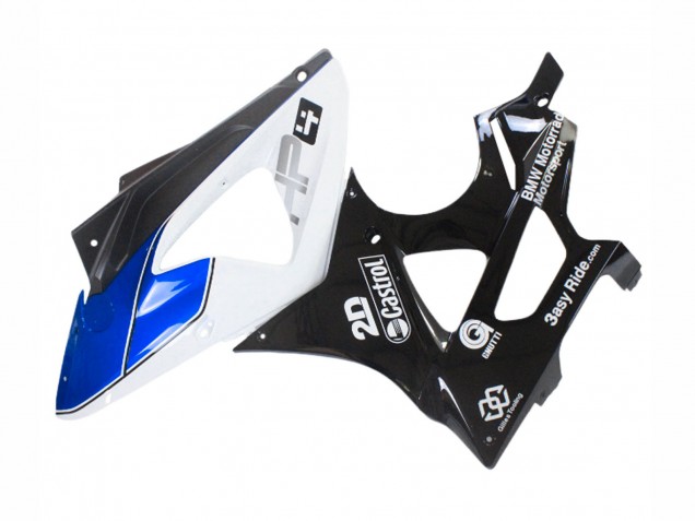 Großhandel BMW S1000RR Motorrad Verkleidung 2009-2014 - Weiss Blau Glanzendes Schwarz Castrol