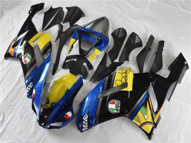Großhandel Kawasaki ZX6R Motorrad Verkleidung 2007-2008 - Blau Hai