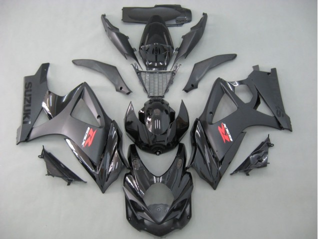 Großhandel Suzuki GSXR 1000 Motorrad Verkleidung 2007-2008 - Matt Schwarz Glanzendes Schwarz
