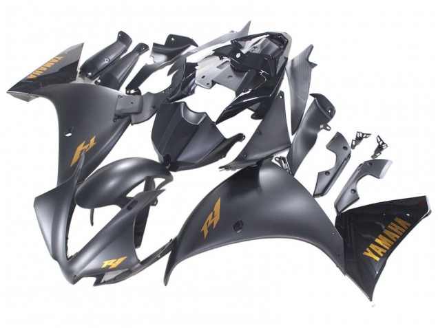 Großhandel Yamaha YZF 1000 R1 Motorrad Verkleidung 2012-2014 - Matt Schwarz Gold Aufkleber