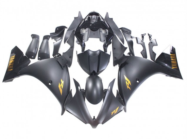 Großhandel Yamaha YZF 1000 R1 Motorrad Verkleidung 2012-2014 - Matt Schwarz Gold Aufkleber