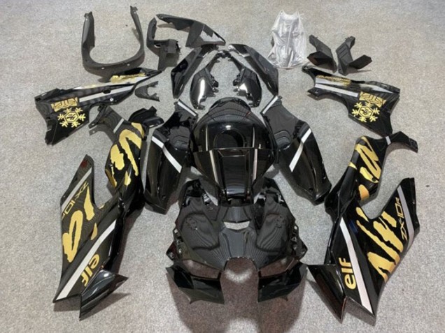 Großhandel Kawasaki ZX10R Motorrad Verkleidung 2021-2025 - Glanzendes Schwarz Gold Elf Schnee