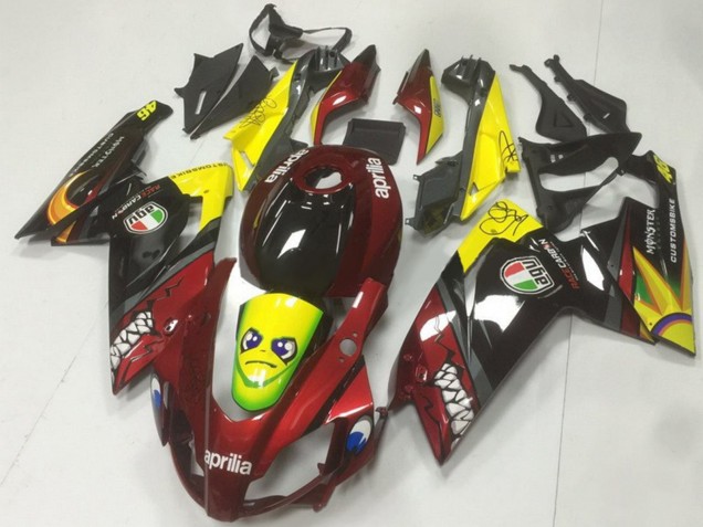 Großhandel Aprilia RS125 Motorrad Verkleidung 2006-2011 - Rot Gelb Schwarz Hai