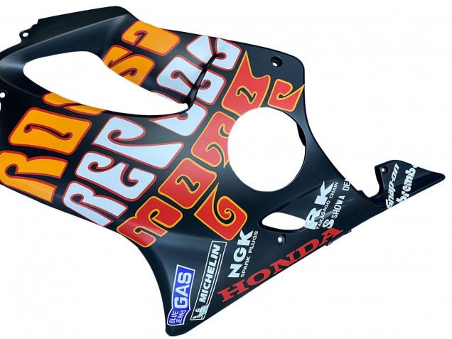 Großhandel Honda CBR600 F4i Motorrad Verkleidung 2004-2007 - Matt Schwarz Orange Rossi