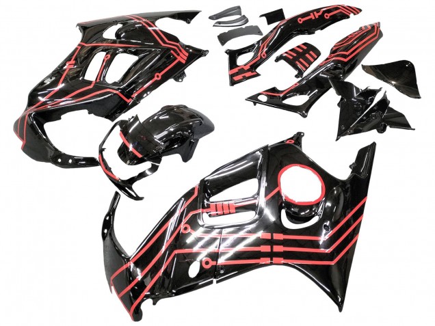 Großhandel Honda CBR600 F3 Motorrad Verkleidung Kit 1997-1998 - Rot Glanzendes Schwarz