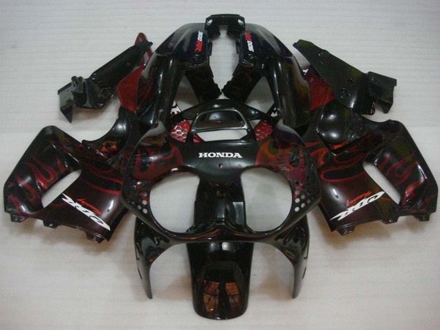 Großhandel Honda CBR900RR 893 Motorrad Verkleidung 1992-1993 - Glanzendes Schwarz Rot Flamme