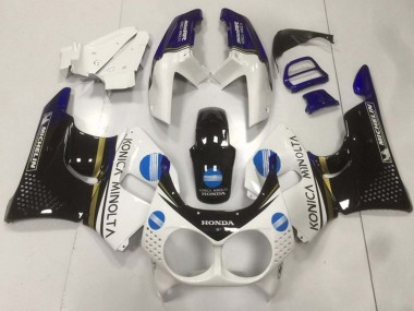 Großhandel Honda CBR900RR 893 Motorrad Verkleidung 1992-1993 - Weiss Blau Glanzendes Schwarz Konica Minolta