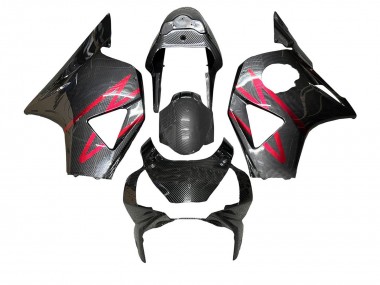 Großhandel Honda CBR900RR 954 Motorrad Verkleidung 2002-2003 - Schwarze Kohlefaser Rot Streifen