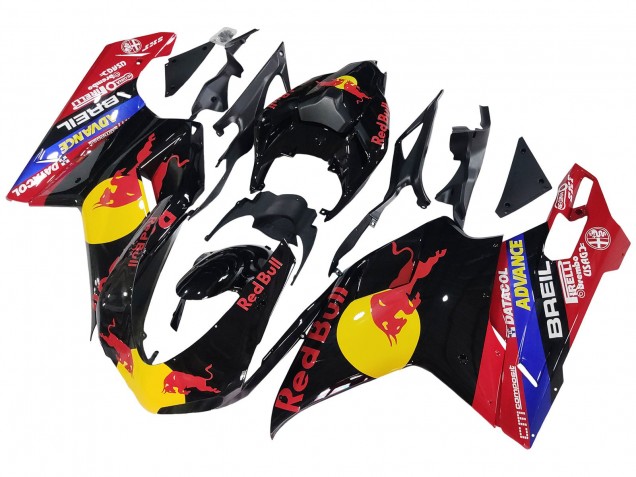 Großhandel Ducati 848/1098/1198 Motorrad Verkleidung 2007-2014 - Glanzendes Schwarz Gelb Blau Red Bull